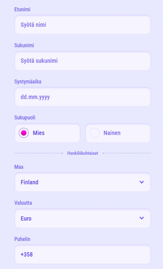 Funbet Casino Registration step 2
